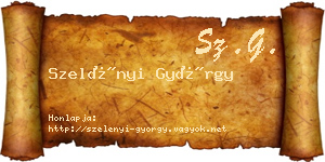 Szelényi György névjegykártya